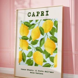 Capri Italy Print | Italian Wall Art | Italian Quote Printable Art | Downloadable Prints | Italy Travel Poster |European Digital Art