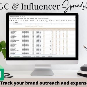 GEMAKKELIJK UGC Outreach Google Spreadsheet-sjabloon, Influencer Spreadsheet, UGC Script, influencer brand partnership tracker, ugc Finance track
