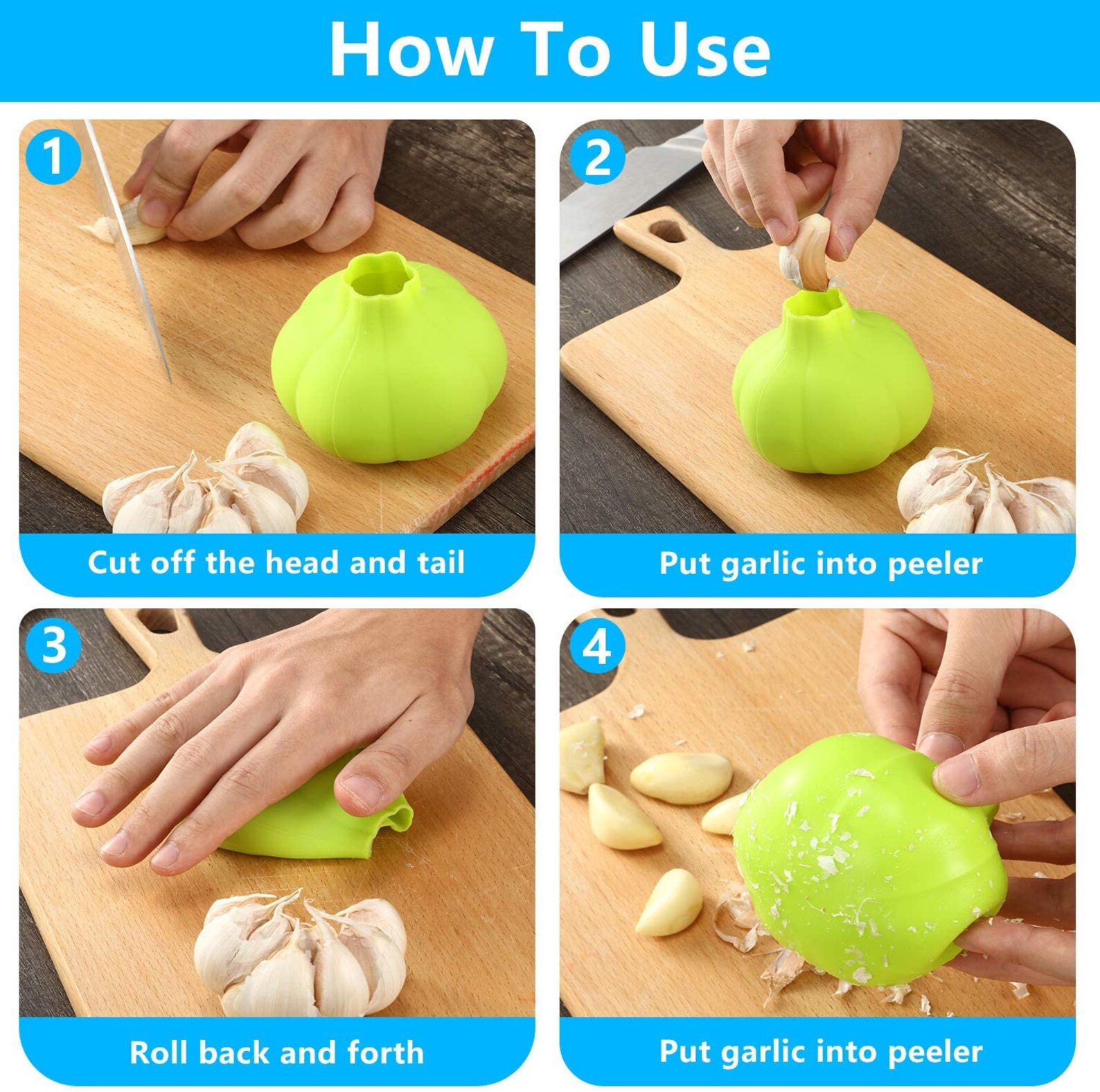 2 Pieces Silicone Garlic Peeler Garlic Skin Remover Peel Etsy