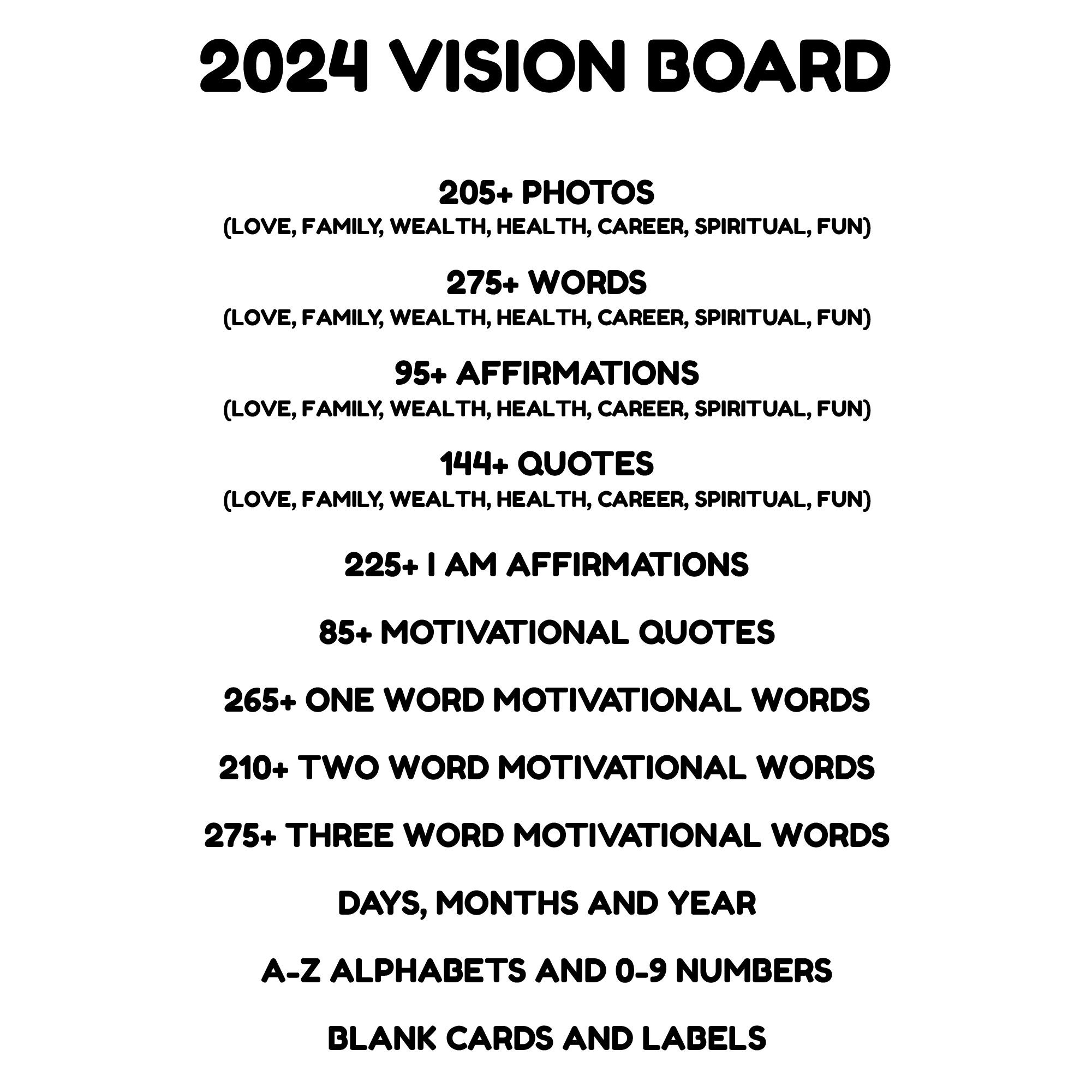 2024 Vision Board Kit Complete Ultimate Bundle Inspirational Dream