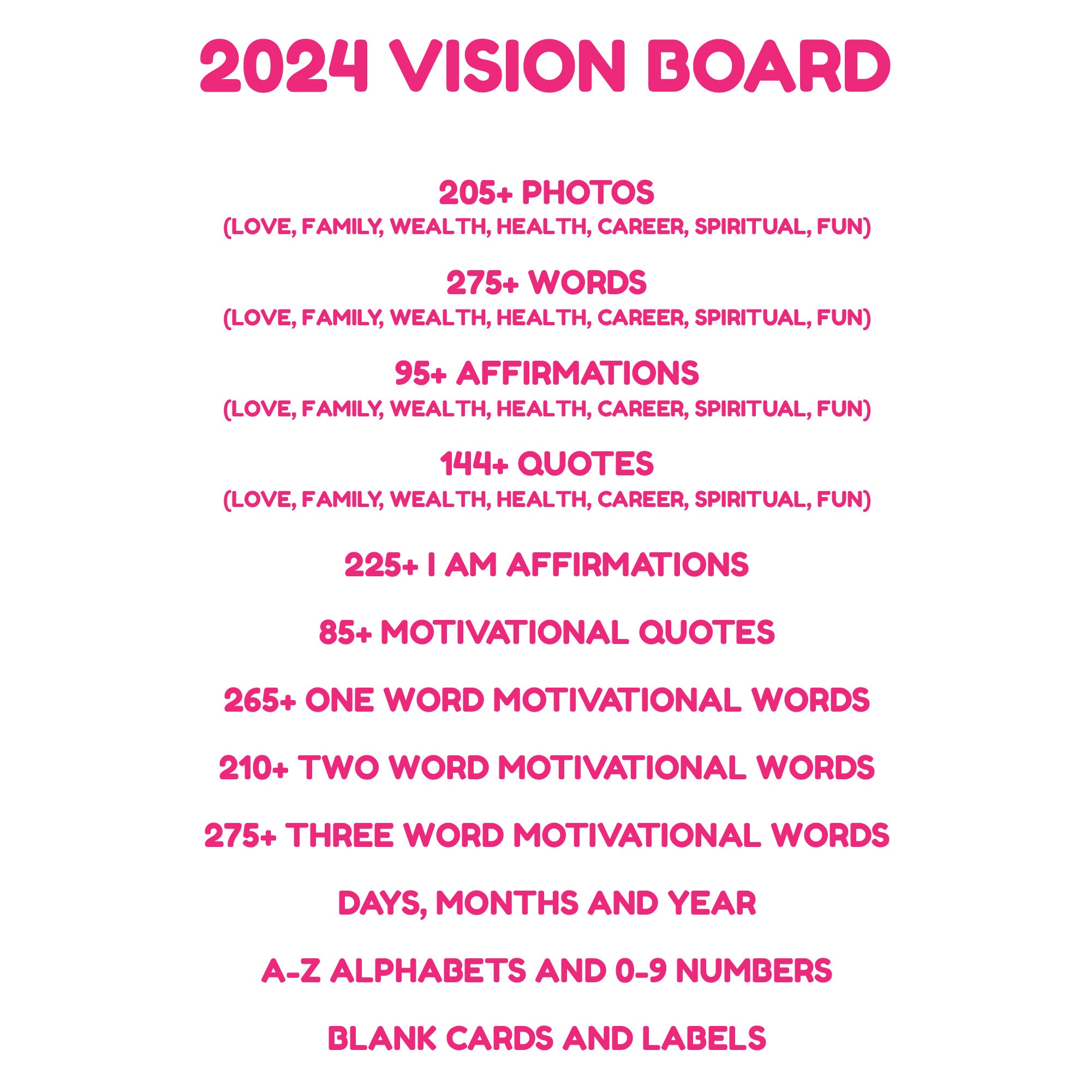 2024 Vision Board Clip Art Book: Create Your Awesome 2024 With Vision Board  Supplies From 500+ Pictures, Quotes And Affirmations For Women | Reach