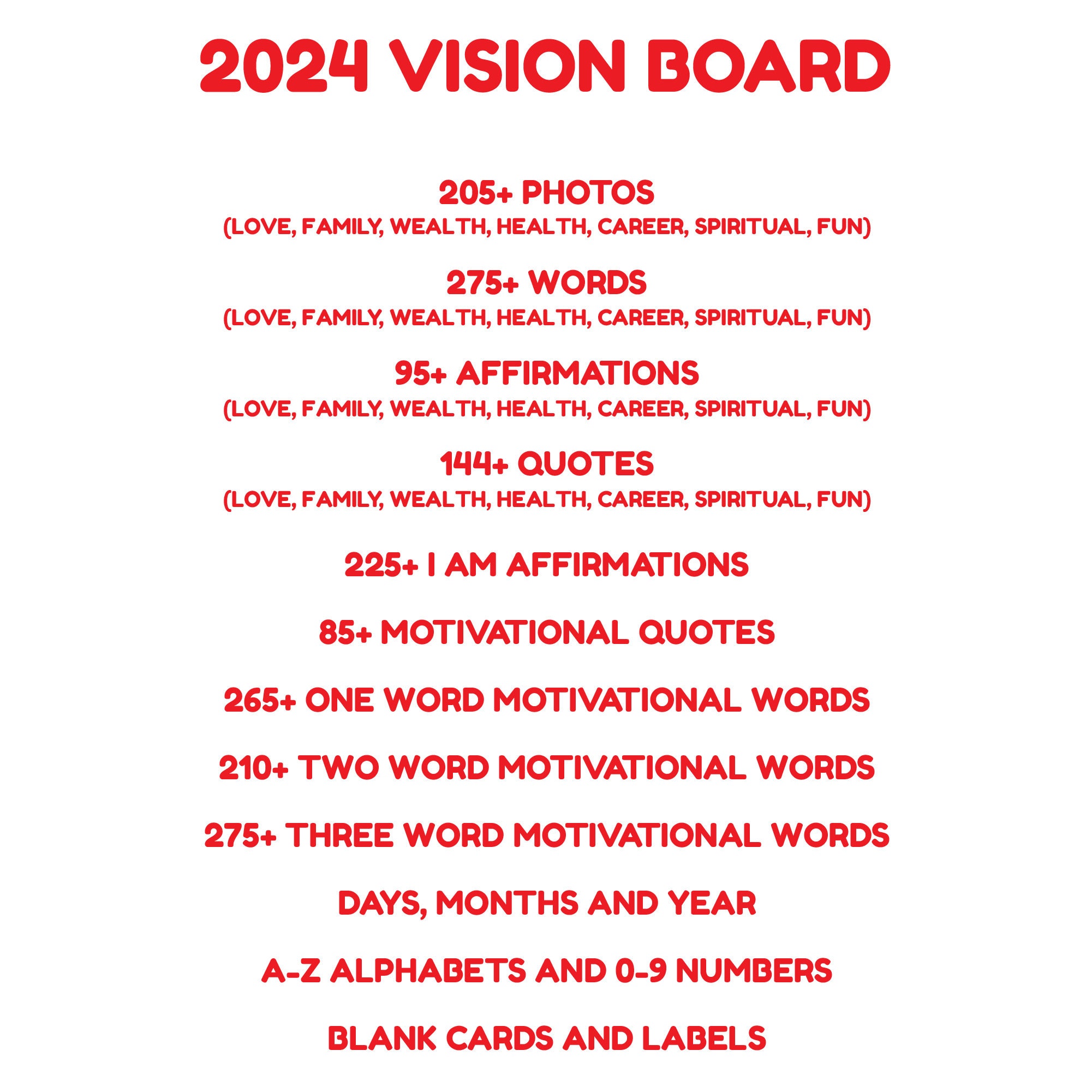 2024 Vision Board Kit Complete Ultimate Bundle Inspirational Dream ...