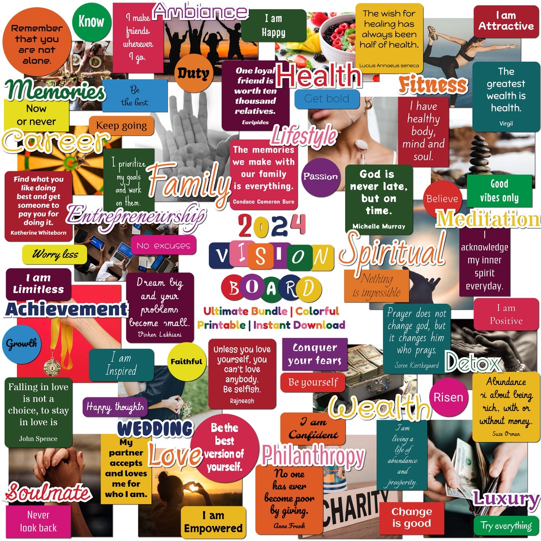 2024 Vision Board Kit Complete Ultimate Bundle Inspirational - Etsy UK