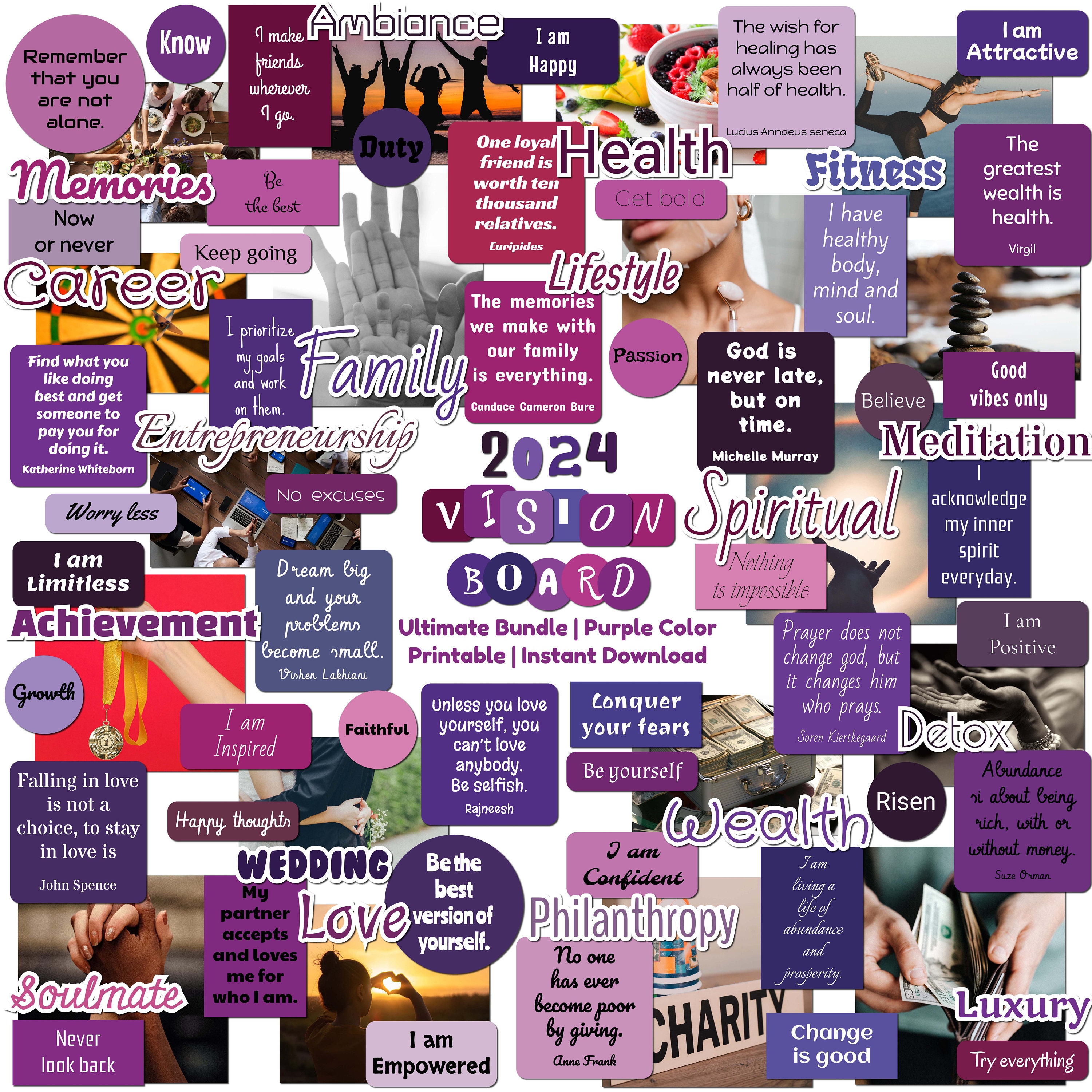 2024 Vision Board Kit Complete Ultimate Bundle Inspirational Dream