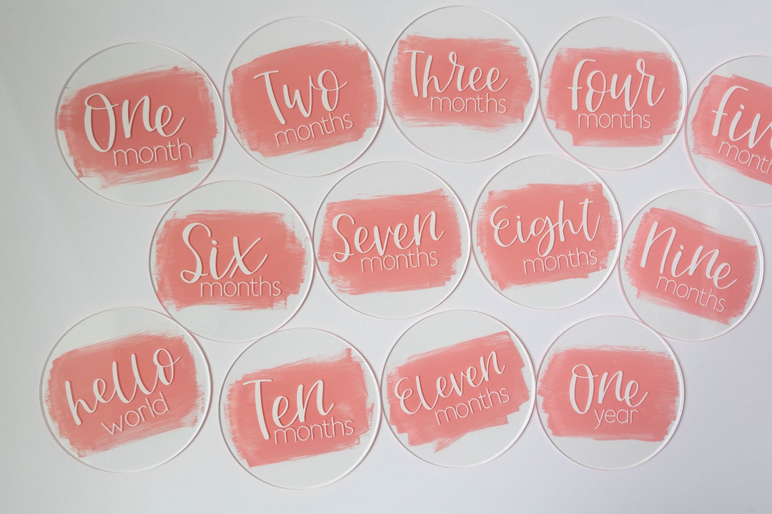 RTS: Acrylic Baby Monthly Milestone Discs | Birth Announcement | Baby ...