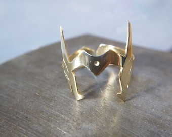 Bague couronne de She-Ra en laiton faite main - Taille réglable