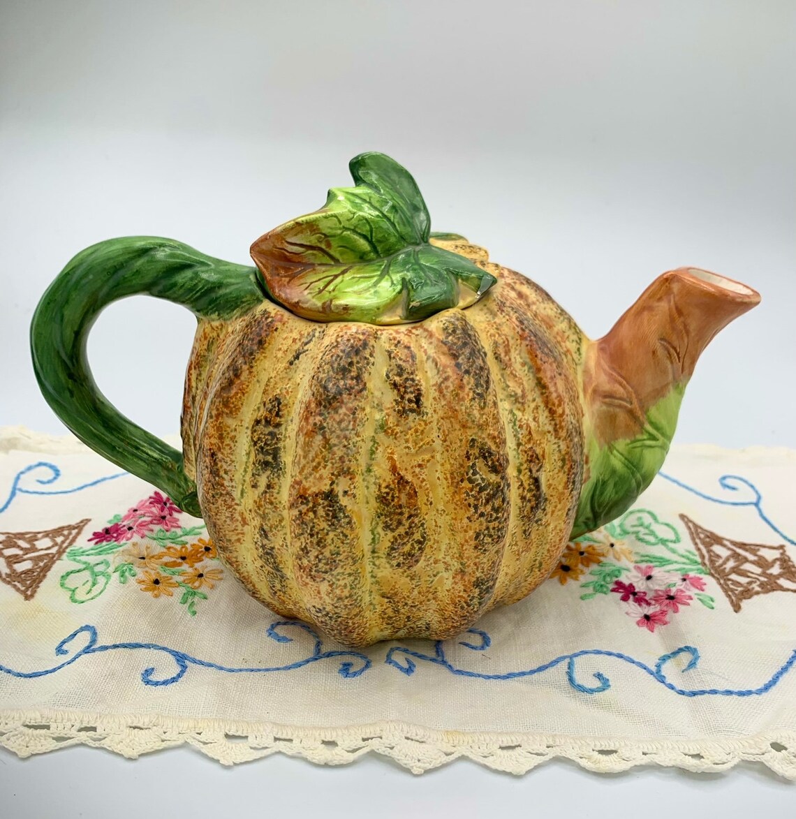 Autumn Inspired Large Vintage Ceramic Pumpkin Teapot Etsy