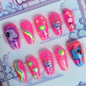 Mein kleines Pony MLP G3 2004 2005 Handgefertigte Benutzerdefinierte Press on Nails, Fake Nägel