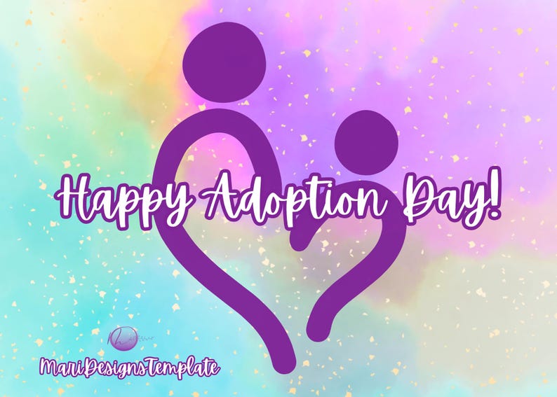 Happy Adoption Day Pastel Card Template - Etsy