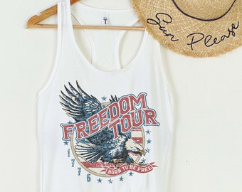 Freedom Tour 1776 Tank Top, Distressed Patriotic Shirt