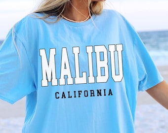 Malibu California Graphic T-Shirt, Beach Vacation Tee
