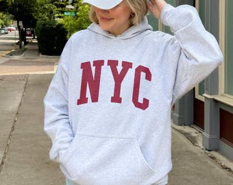 NYC Vintage Hoodie - Retro New York City Urban Streetwear Sweatshirt, Aesthetic trendy Hoodie, NYC Trip Gift