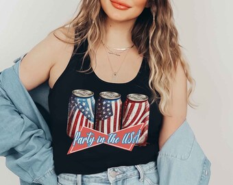 Party in the USA Tank Top, Fourth Of July Shirt, 4th Of July Tank Top, American Shirt, Patriotic Shirt, American Flag Tank, Party T shirt