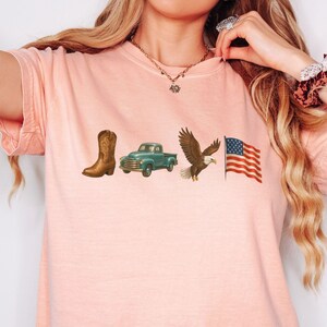Western Fourth of July Comfort Colors Crop Top, Vintage Western Graphic Shirt, America 1776 Boxy Tee, Trendy Country Crop Top Women
