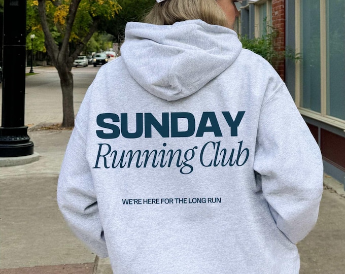 Running Club Hoodie, Jogging Sweatshirt, Aesthetic Sporty Hoodie, Workout Apparel, Athletic Team Jumper