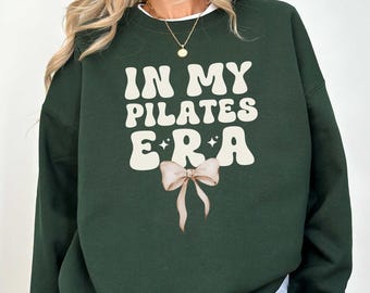 In My Pilates Era Sweatshirt, Cute Pilates Crewneck, Pilates Coquette Bow Girly shirt, Sporty Aesthetic Sweatshirt