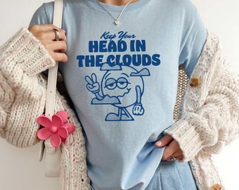 Head in The Clouds Baby Tee, Y2K Tshirt, Y2K Clothing, Cute Baby Tee Women, Self Love, Trendy Tshirt