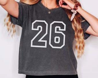 Custom Number Varsity Shirt, Custom Cropped Jersey Shirt, Team Number Shirt, Team Shirts Custom, Sports Mom Tee