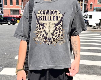 Cowgirl Graphic Tee, Western Rodeo Crop Top, Comfort Colors Shirt