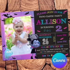 Vampirina Invitation Vampirina Birthday Invitation Vampirina Party Vampirina Invites Vampirina Editable Invitation Digital Printable File
