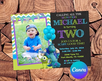 Monsters Invitation Monsters University Birthday Invitation Monsters Inc Party Monsters Invitation Monsters Editable Invitation