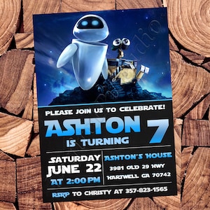 Wall E Invite Wall E Geburtstagseinladung Wall E Party Wall E lädt Wall E Card Wall E Invite Wall E Digital Card