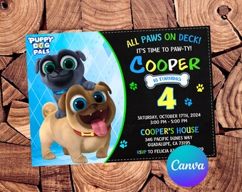 Puppy Dog Pals Invitation Puppy Dog Pals Birthday Invitation Puppy Dog Pals Party Puppy Dog Pals Editable Invitation Digital Printable File