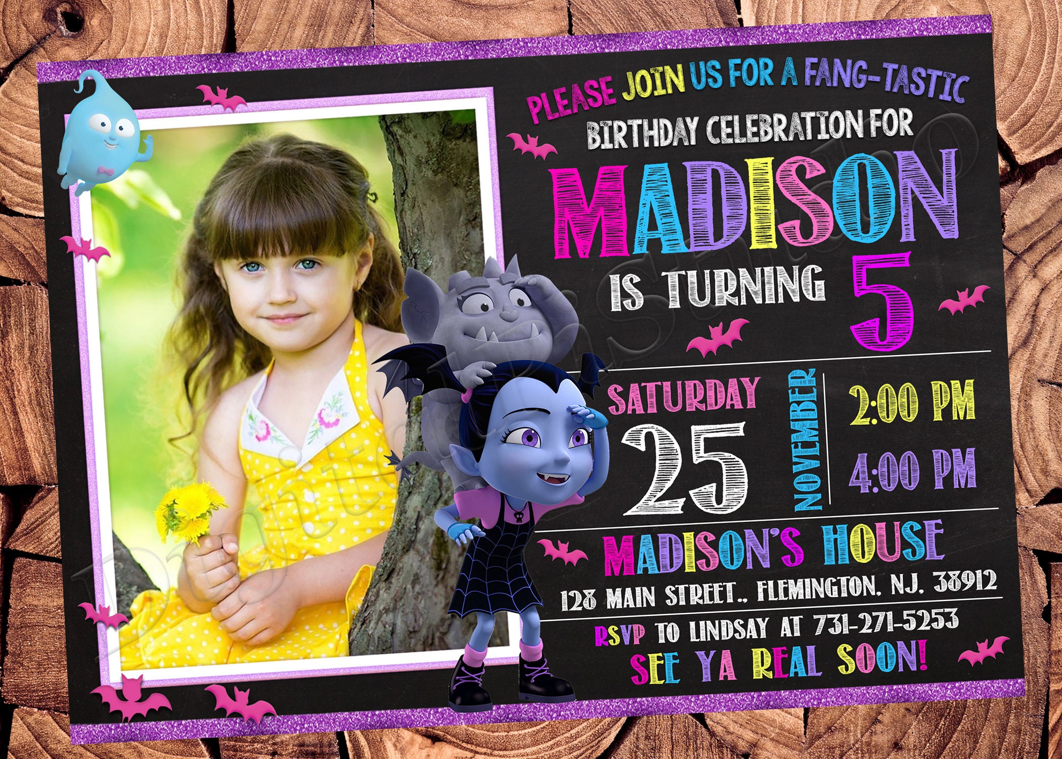Vampirina Invitation Vampirina Birthday Invitation Vampirina Party ...