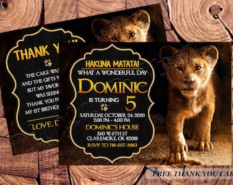 ライオンキング招待状、ライオンキング誕生日パーティー招待状
