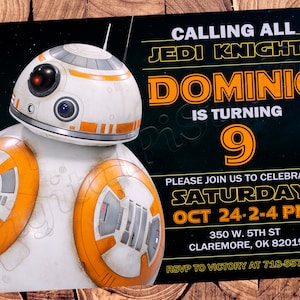 Invitation Star Wars BB8 Invitation Star Wars Anniversaire BB8 Anniversaire Star Wars Party BB8 Party Star Wars Inviter BB8 Carte Star Wars