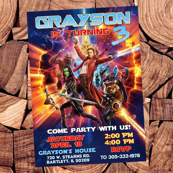 Guardians of the Galaxy Invitation Groot Invitation Groot Birthday Groot Party Guardians of the Galaxy Birthday