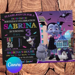 Vampirina Invitation Vampirina Birthday Invitation Vampirina Party Vampirina Invites Vampirina Editable Invitation Digital Printable File