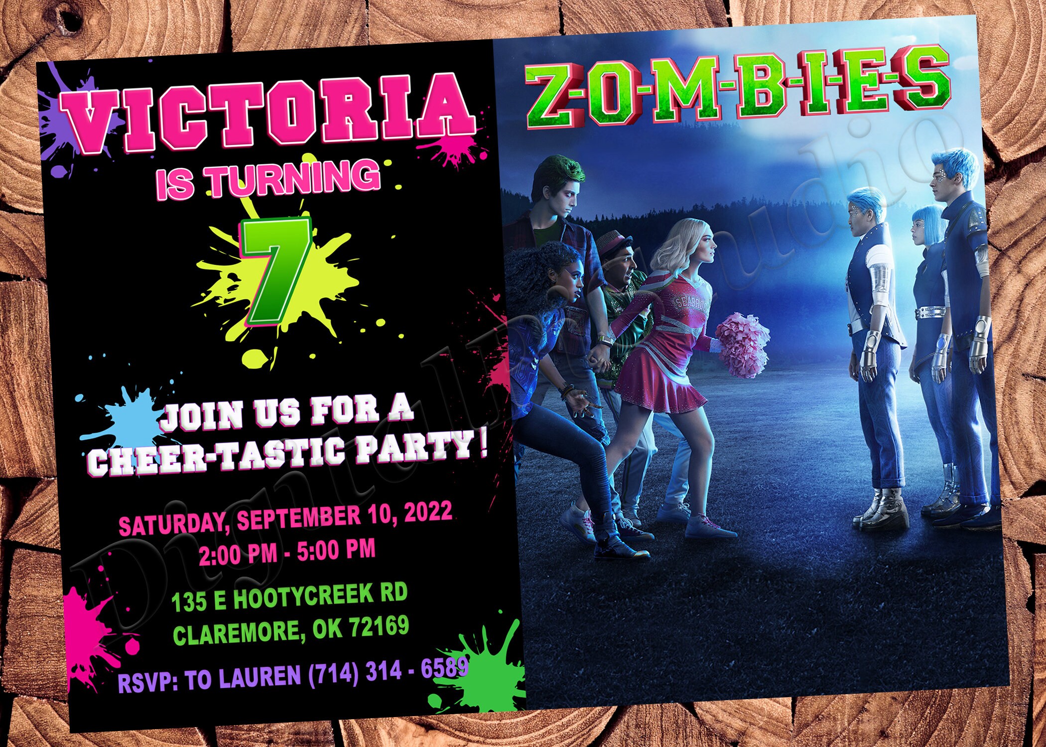 Zombies 3 Invitation Zombies Invitation Zombies 3 Birthday Etsy Australia