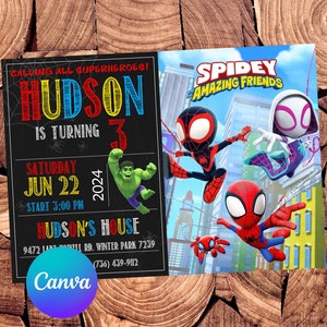 Spidey and his Amazing Friends Invitation Spidey Birthday Invitation Spidey Invites Spidey Party Editable Invitation