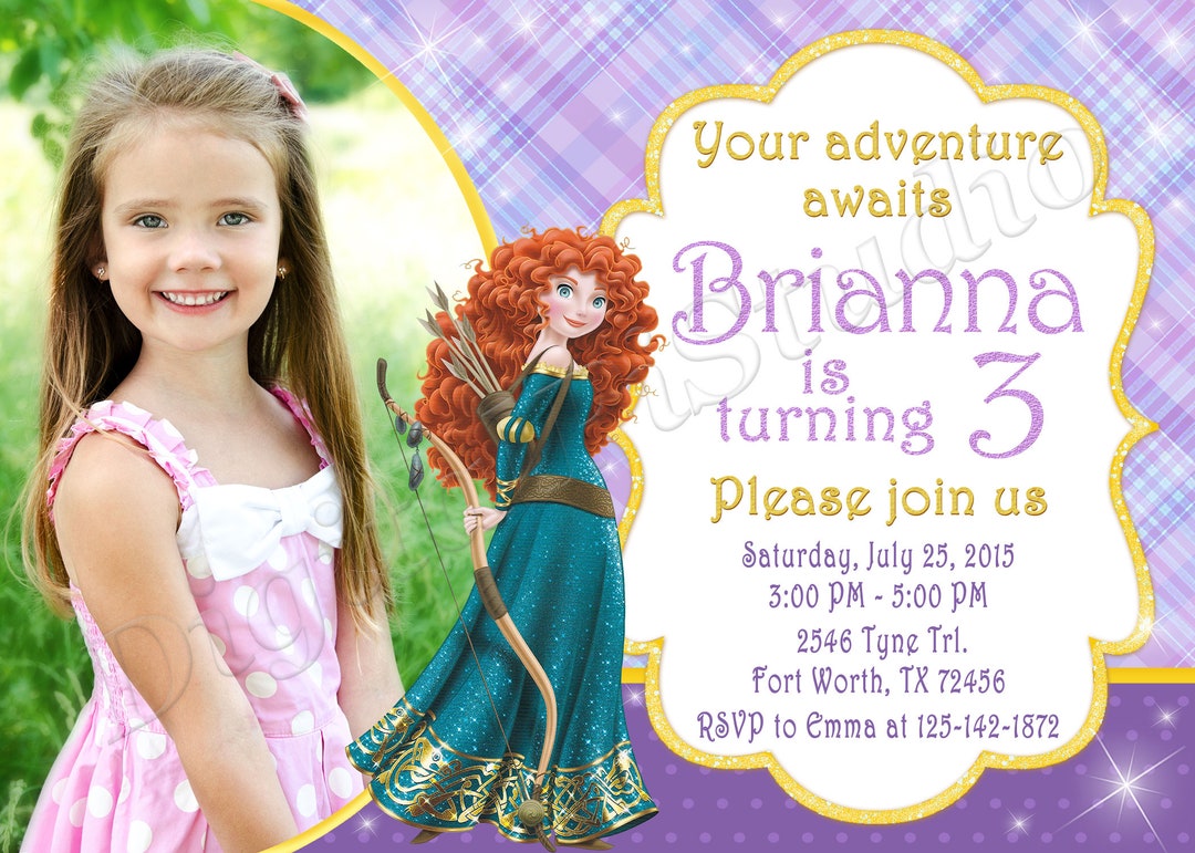 Brave Invitation Brave Birthday Invitation Princess Brave Party Brave ...