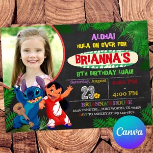 Lilo and Stitch Invitation Stitch Birthday Invitation Stitch Party Stitch Invites Stitch Editable Invitation