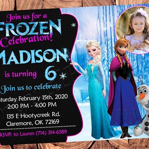 Invitación de Frozen Invitación de cumpleaños de Frozen Invitación de fiesta de Frozen Invitaciones de Frozen Archivo imprimible digital de Frozen