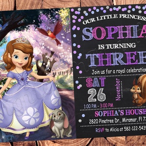 Sofia die Erste Einladung Prinzessin Swarovski Einladung Prinzessin Sofie der Erste Geburtstag einladen Sofie der ersten Party Sofie Geburtstag