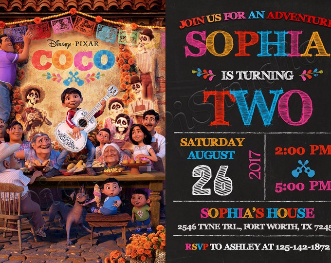 Coco Invitation Coco Birthday Invitation Fiesta Invitation Coco Party ...