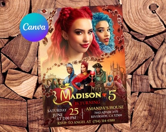 Descendants Invitation Descendants Birthday Invitation Descendants Party Descendants Editable Invitation Descendants Digital Printable File
