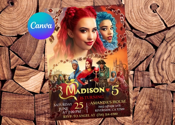 Descendants Invitation Descendants Birthday Invitation Descendants Party Descendants Editable Invitation Descendants Digital Printable File