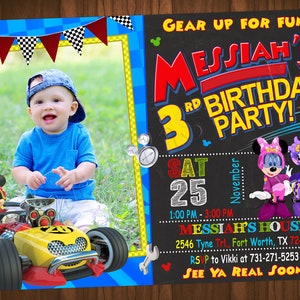 Invito Topolino e Roadster Racers Invito Mickey Mouse Clubhouse Invito Topolino Invito compleanno Topolino