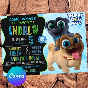 Puppy Dog Pals Invitation Puppy Dog Pals Birthday Invitation Puppy Dog Pals Party Puppy Dog Pals Editable Invitation Digital Printable File