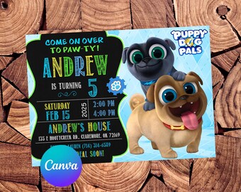 Puppy Dog Pals Invitation Puppy Dog Pals Birthday Invitation Puppy Dog Pals Party Puppy Dog Pals Editable Invitation Digital Printable File