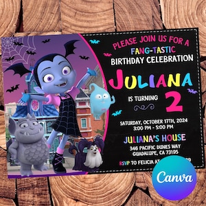 Vampirina Invitation Vampirina Birthday Invitation Vampirina Party Vampirina Invites Vampirina Editable Invitation Digital Printable File