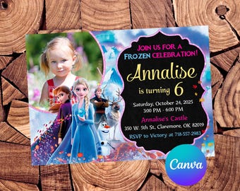 Frozen Invitation Frozen Birthday Invitation Frozen Party Frozen Invites Frozen Editable Invitation Frozen Digital Invitation