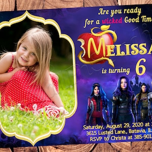 Faire-part des descendants Faire-part d'anniversaire des descendants Descendants fête des descendants Fichier numérique Descendants Fichier imprimable