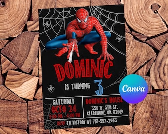 Spiderman Invitation Spiderman Birthday Invitation Spiderman Party Spiderman Invites Spiderman Editable Invitation
