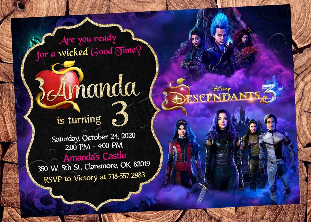 descendants-invitation-descendants-birthday-invitation-descendants-party-descendants-digital-file-descendants-printable-file-etsy for Free Printable Disney Descendants Birthday Invitations Descendants Invitation Descendants Birthday Invitation Descendants Party Descendants Digital File Descendants Printable File - Etsy for Free Printable Disney Descendants Birthday Invitations