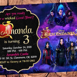 Faire-part des descendants Faire-part d'anniversaire des descendants Descendants fête des descendants Fichier numérique Descendants Fichier imprimable